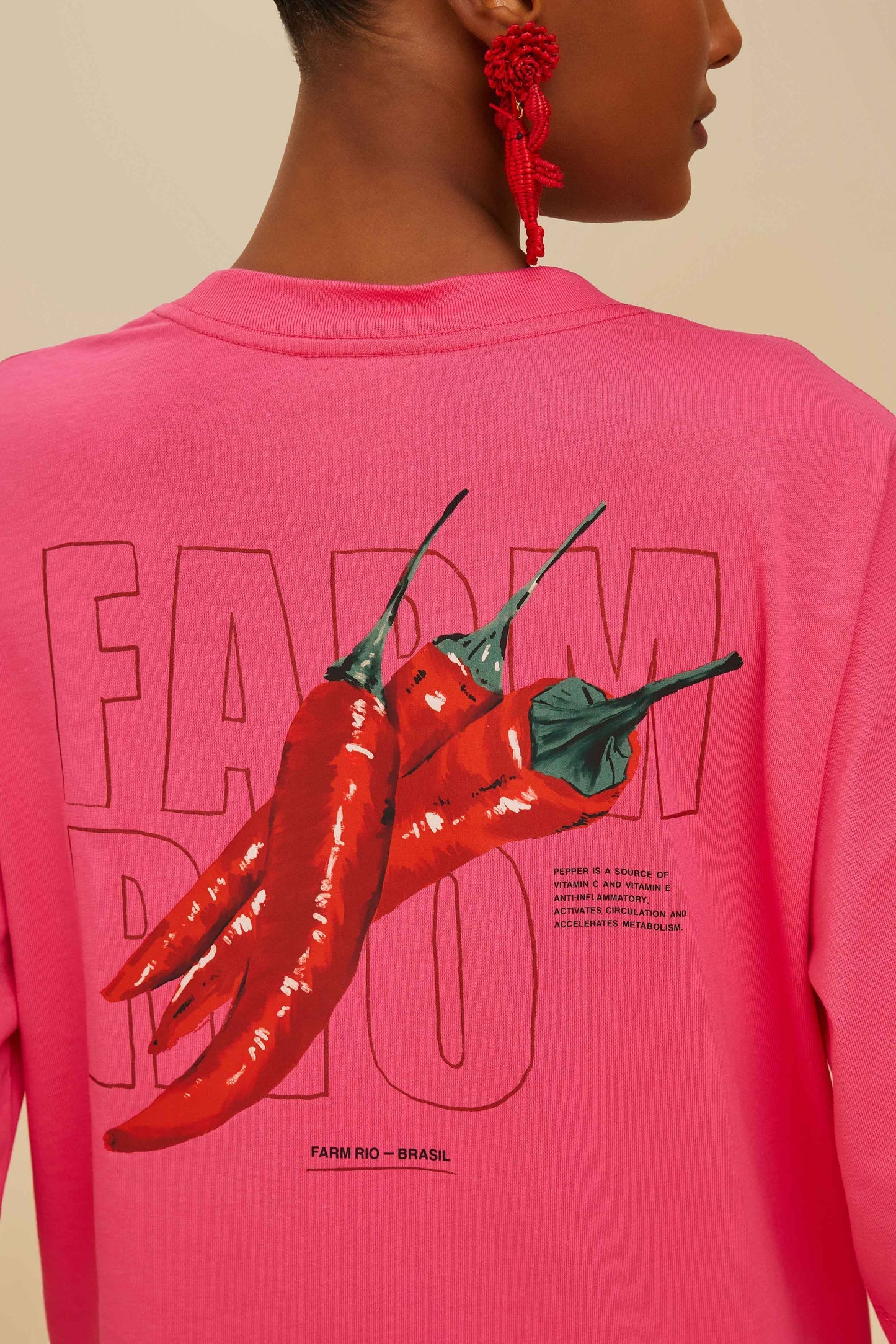 FARM Rio Pink Spicy Pepper Organic Cotton T-Shirt