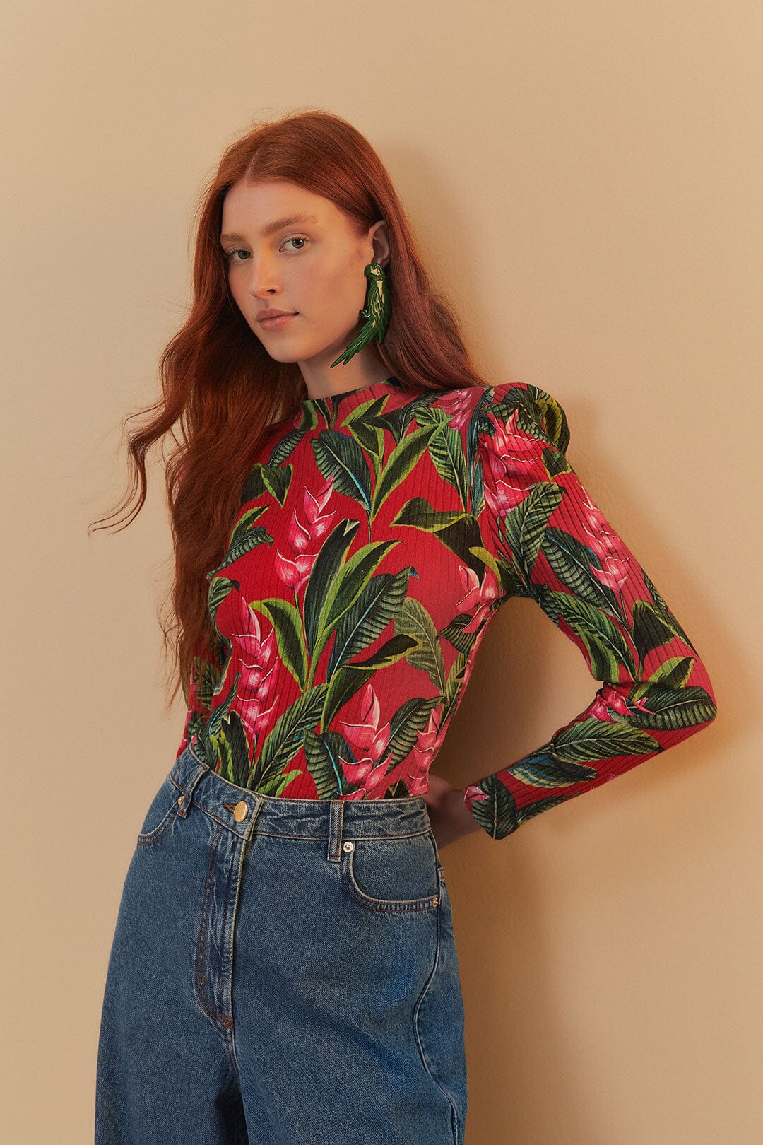 FARM Rio Red Dream Garden Long Sleeve Bodysuit