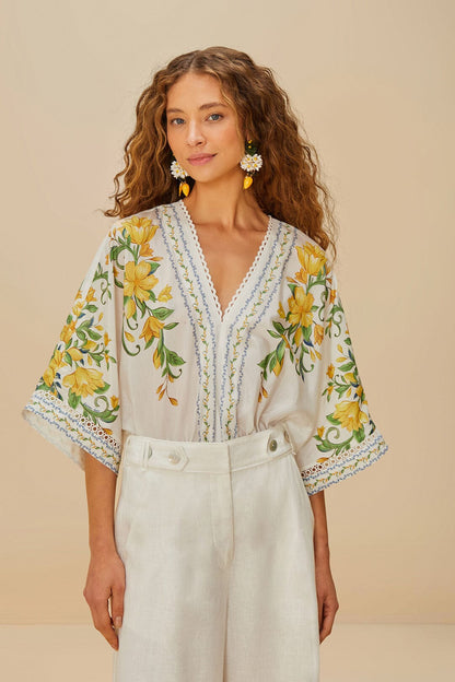 FARM Rio Off-White Sicily Bodysuit