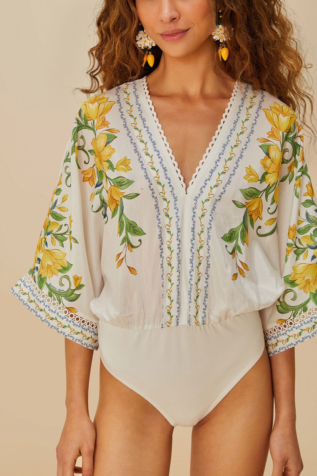 FARM Rio Off-White Sicily Bodysuit