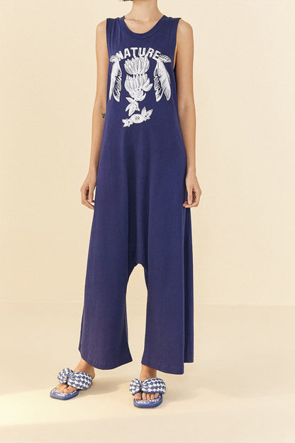 FARM Rio Navy Blue Nature Organic Cotton Jumpsuit