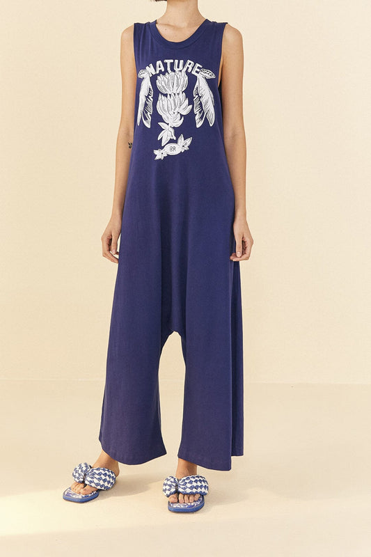 FARM Rio Navy Blue Nature Organic Cotton Jumpsuit