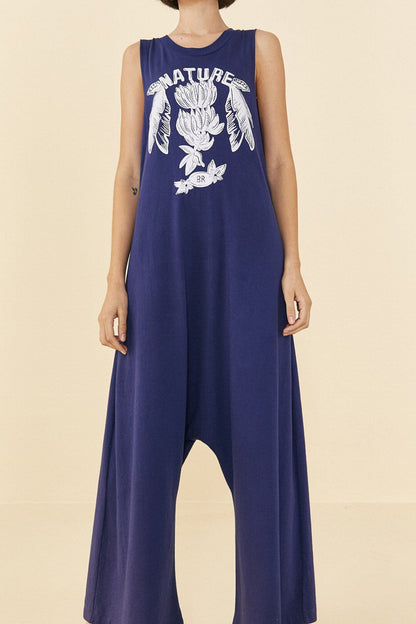 FARM Rio Navy Blue Nature Organic Cotton Jumpsuit