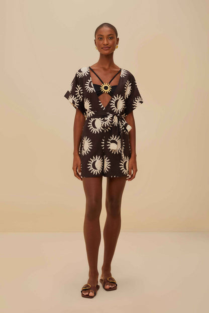 FARM Rio Black Sunny Moon LENZING™ ECOVERO™ Euroflax™ Romper