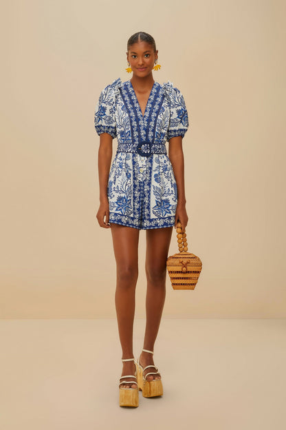 FARM Rio Off-White Shell Garden Organic Cotton Romper