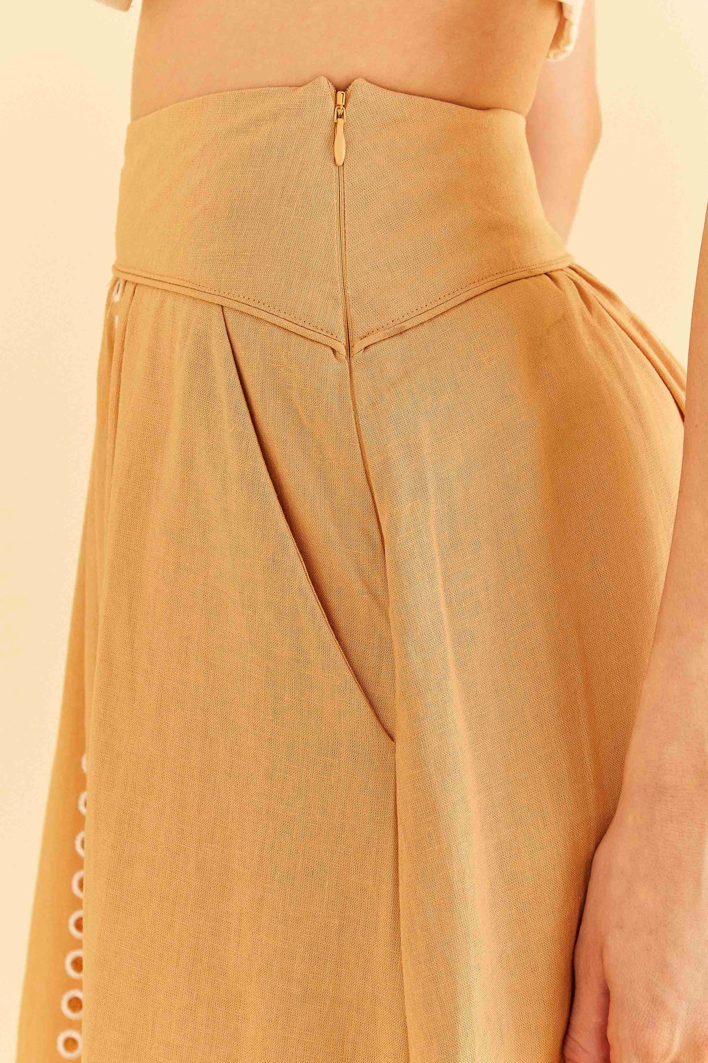 FARM Rio Sand Richelieu Midi Skirt