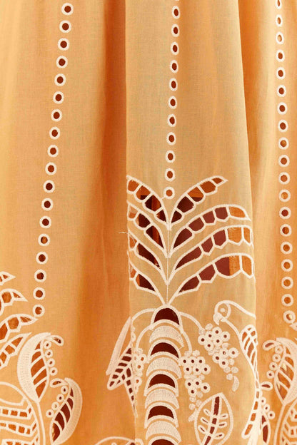 FARM Rio Sand Richelieu Midi Skirt