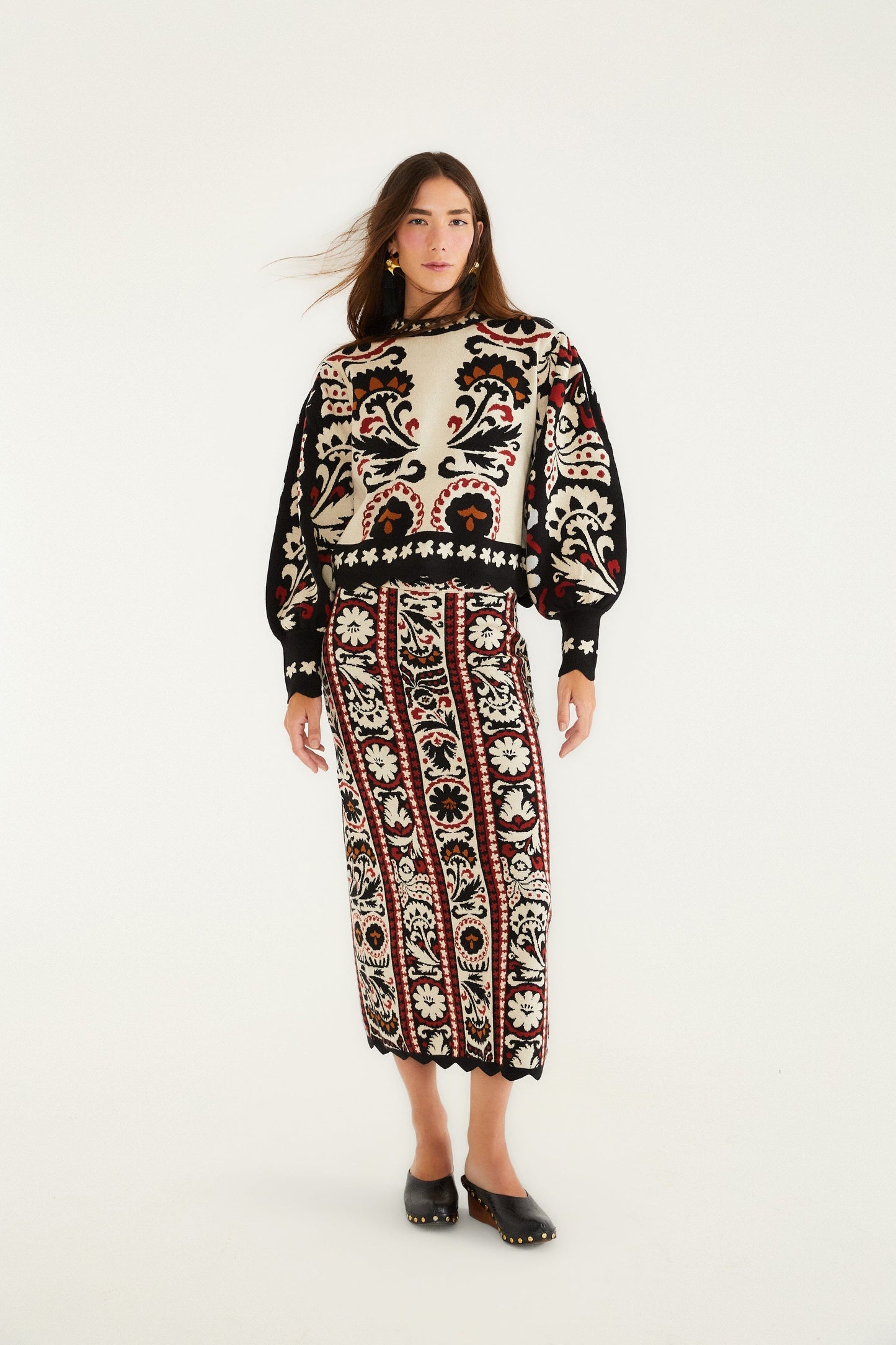 FARM Rio Stripes Winter Tapestry Knit Skirt | FARM Rio