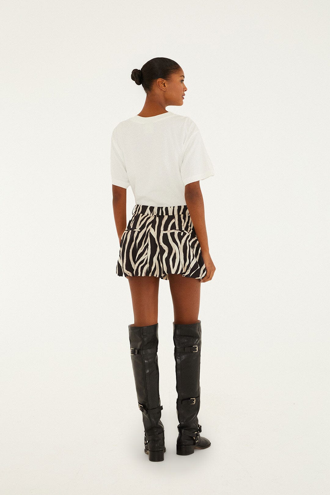 FARM Rio Black Tropical Zebra Organic Cotton Mini Skirt | FARM Rio