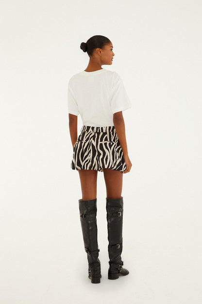 FARM Rio Black Tropical Zebra Organic Cotton Mini Skirt | FARM Rio