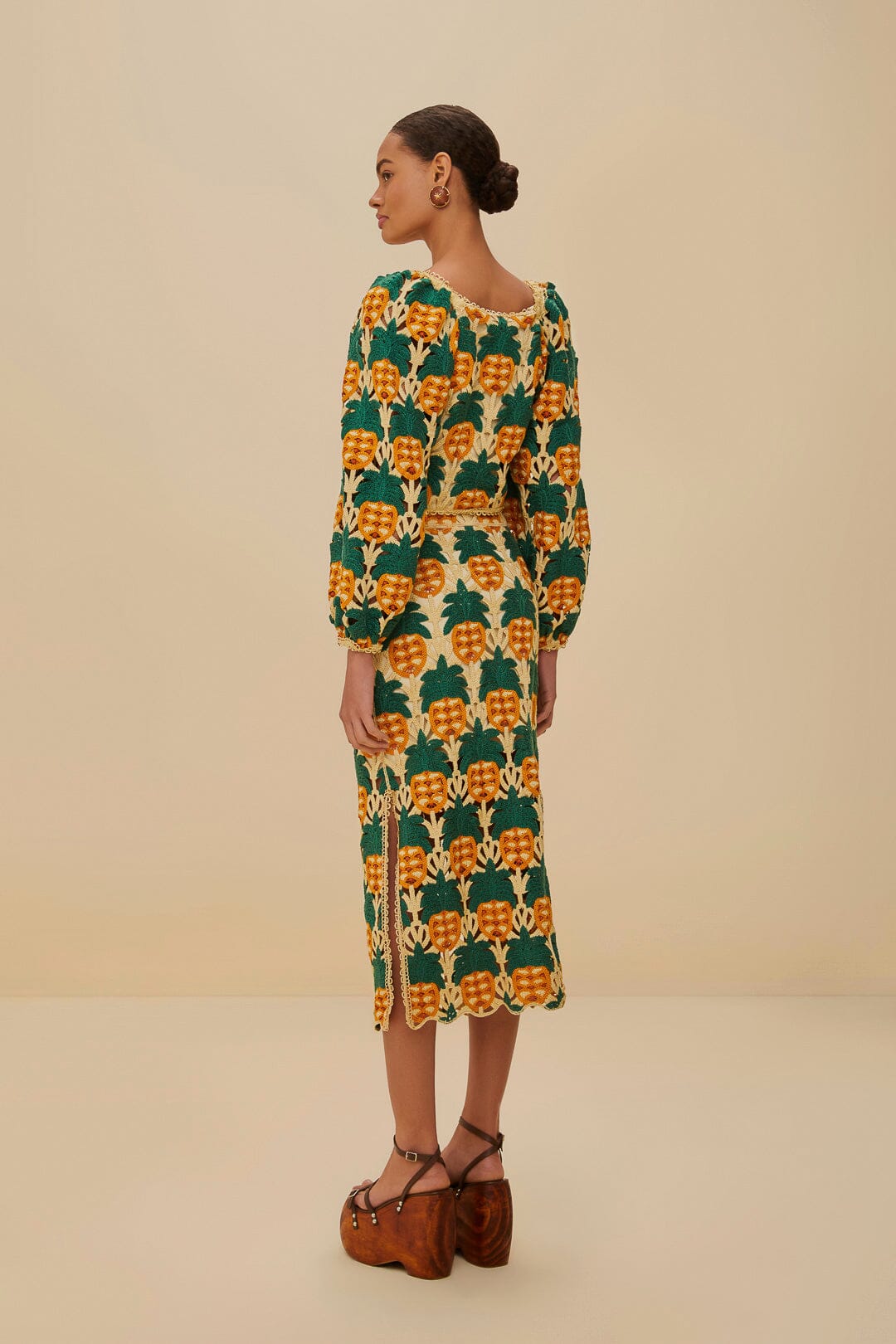 FARM Rio Sand Pineapple Crochet Skirt