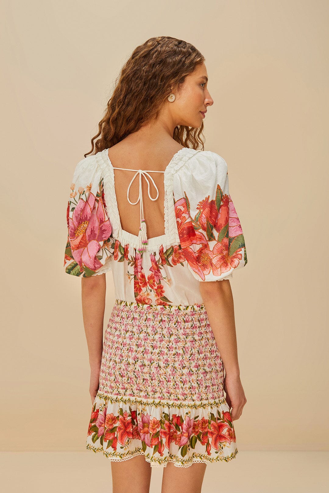 FARM Rio Off-White Summer Fruit Mini Skirt