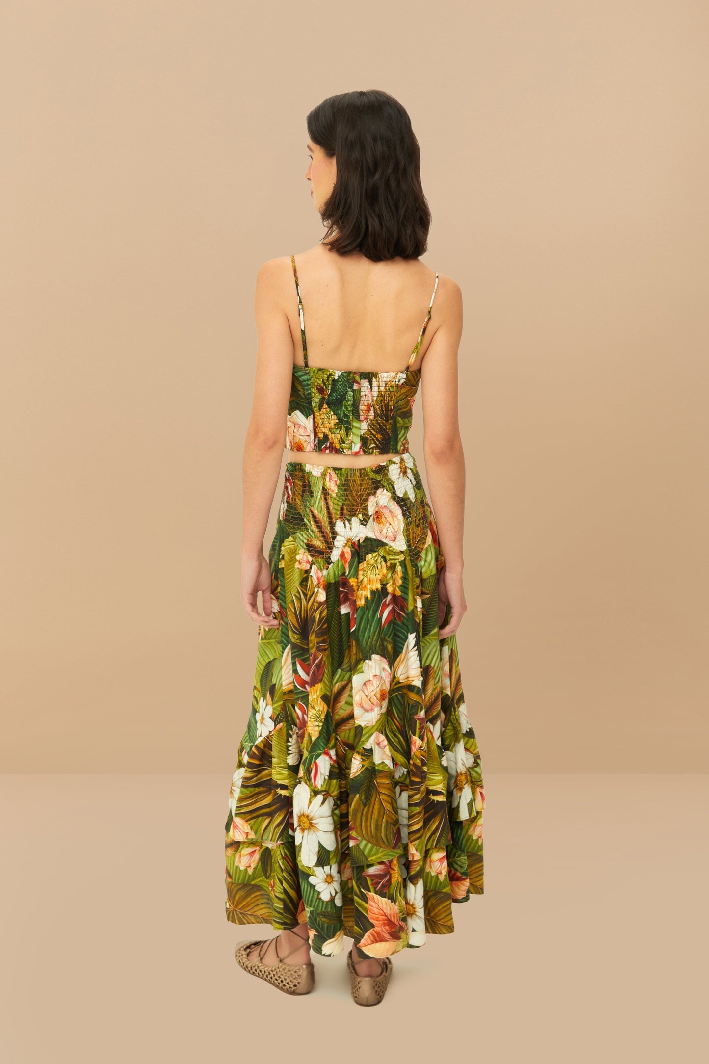 FARM Rio Multicolor Botanical Forest LENZING™ ECOVERO™ Euroflax™ Midi Skirt