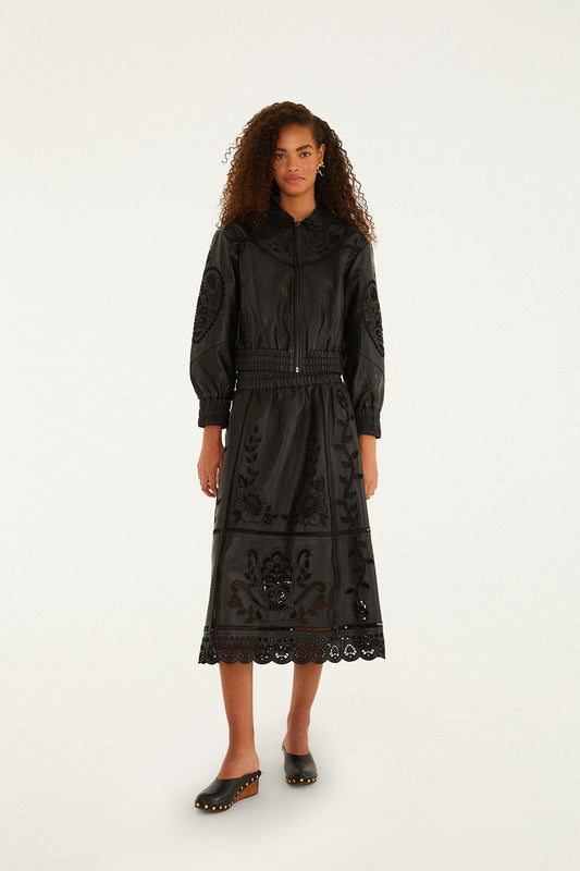 FARM Rio Black Richilieu Heart Skirt | FARM Rio