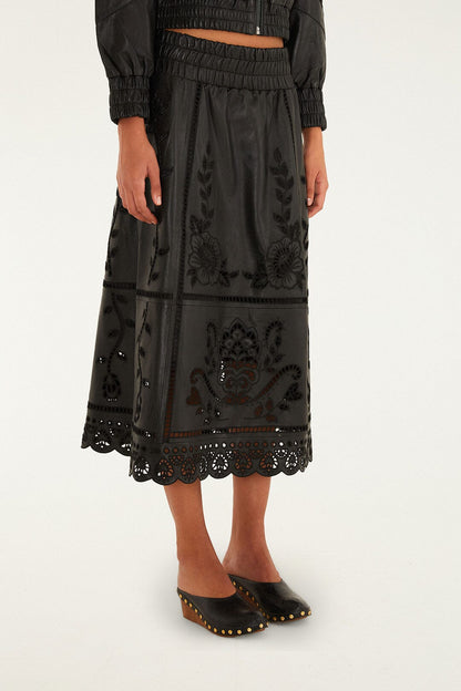 FARM Rio Black Richilieu Heart Skirt | FARM Rio
