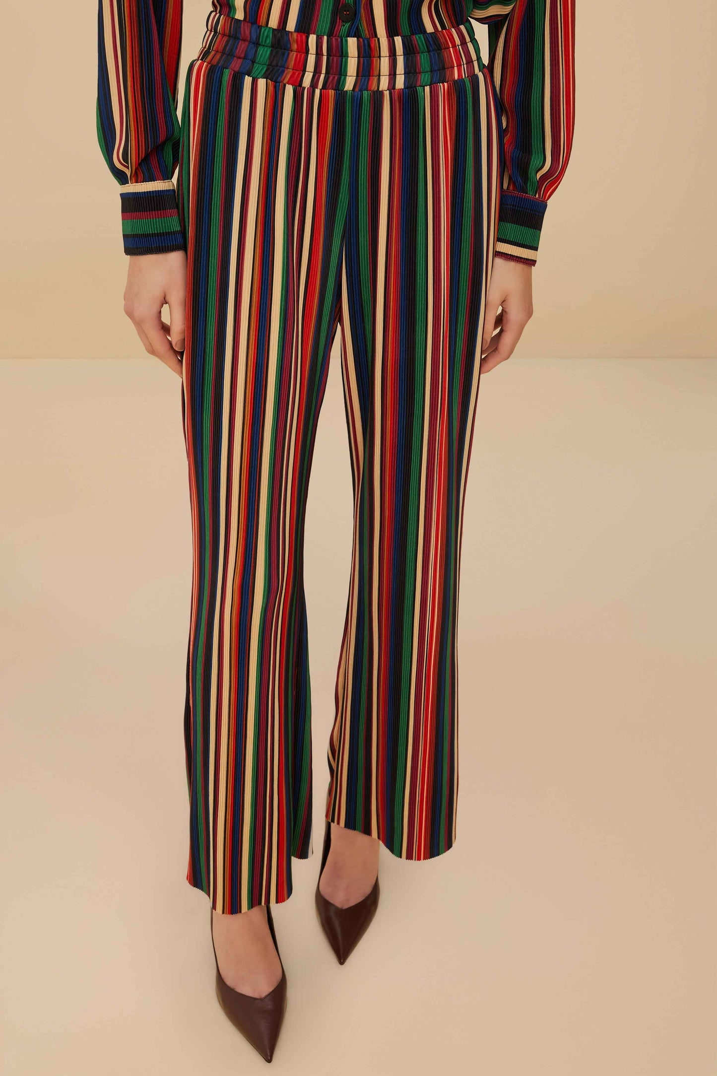 FARM Rio Multicolor Pipa Stripes Pleated Pants