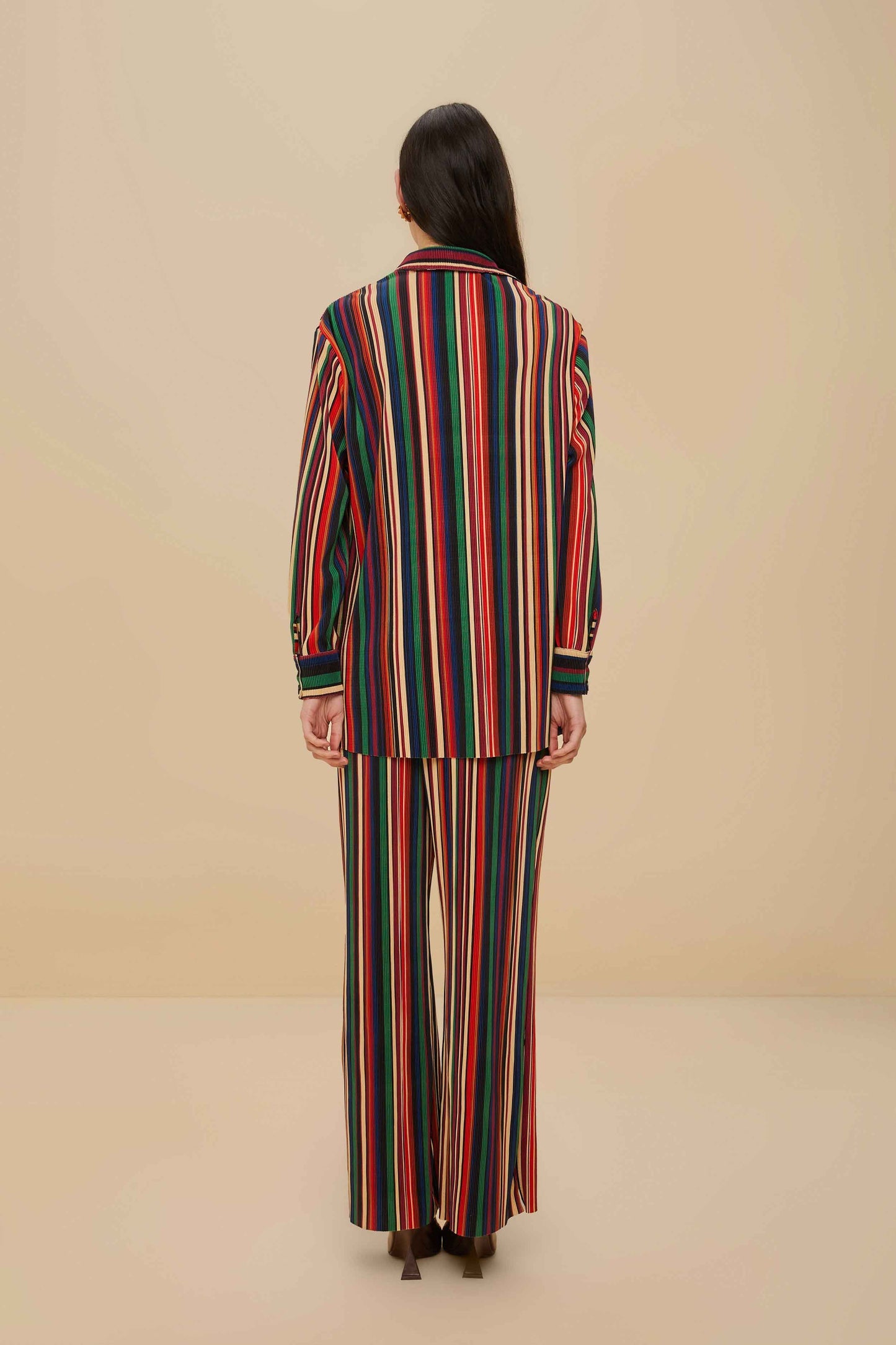 FARM Rio Multicolor Pipa Stripes Pleated Pants