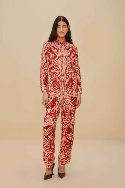 FARM Rio Tropical Tapestry Red Pajama Pants