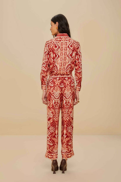 FARM Rio Tropical Tapestry Red Pajama Pants