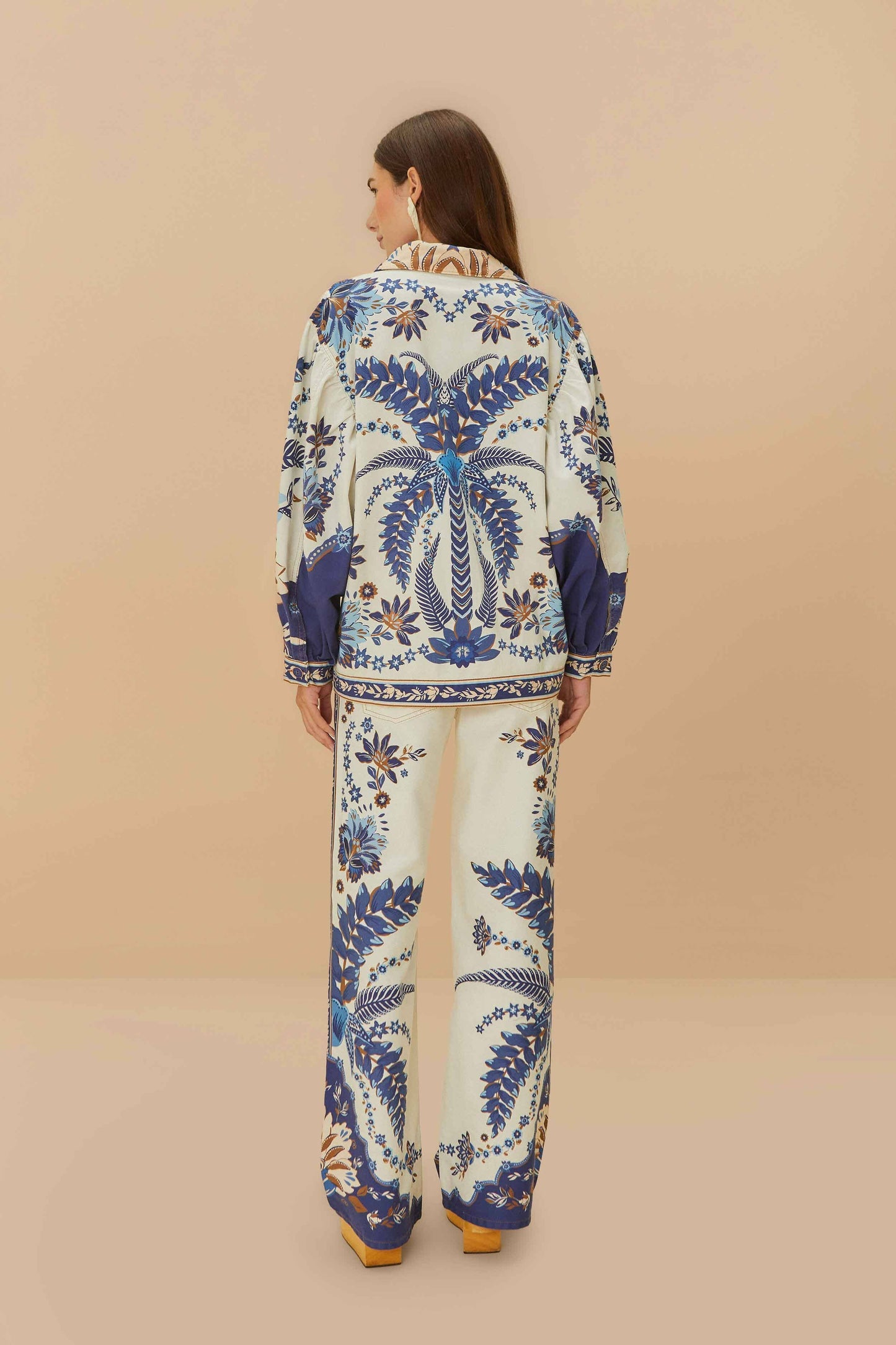 FARM Rio Off-White Encanto Tropical Pants