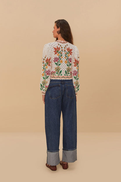 FARM Rio Denim Low Waist Wide Pants
