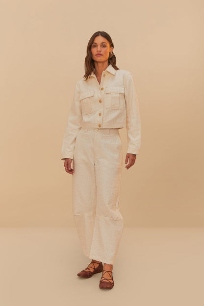 FARM Rio Off-White Twill Laser Carpenter Pants