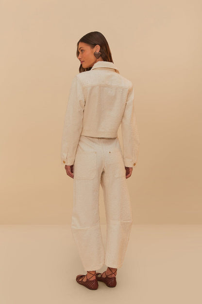 FARM Rio Off-White Twill Laser Carpenter Pants