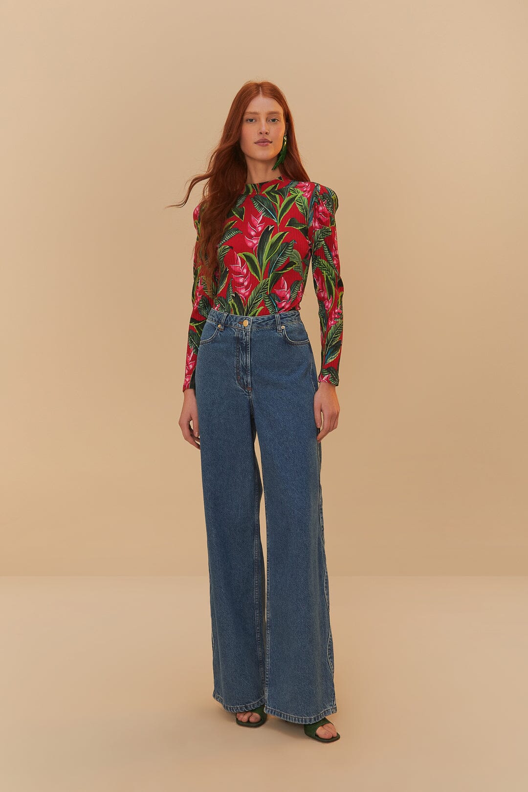 FARM Rio Denim High Waist Pants