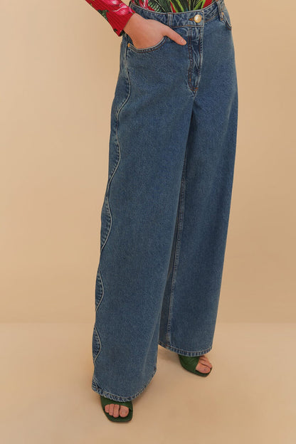 FARM Rio Denim High Waist Pants