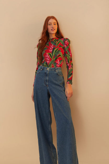 FARM Rio Denim High Waist Pants