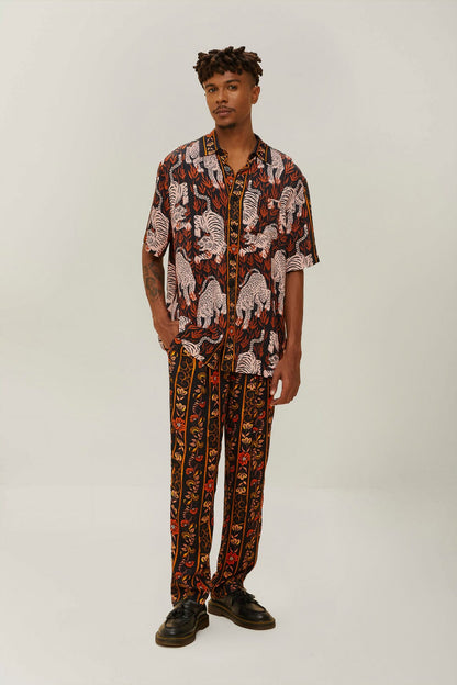FARM Rio Brown Jungle Stripes LENZING™ ECOVERO™ Viscose Pants