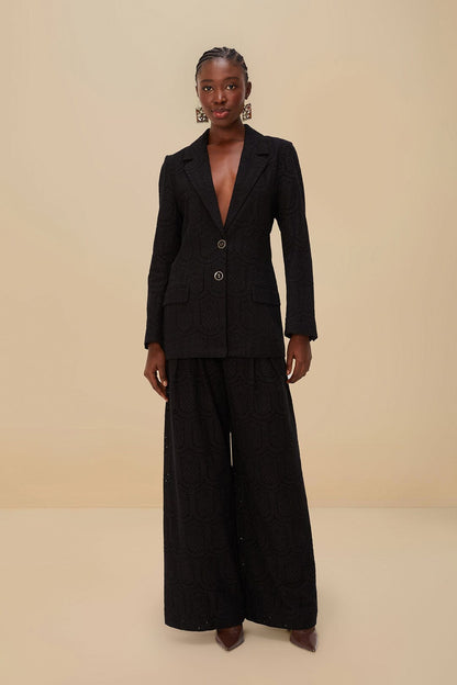 FARM Rio Black Eyelet Pants