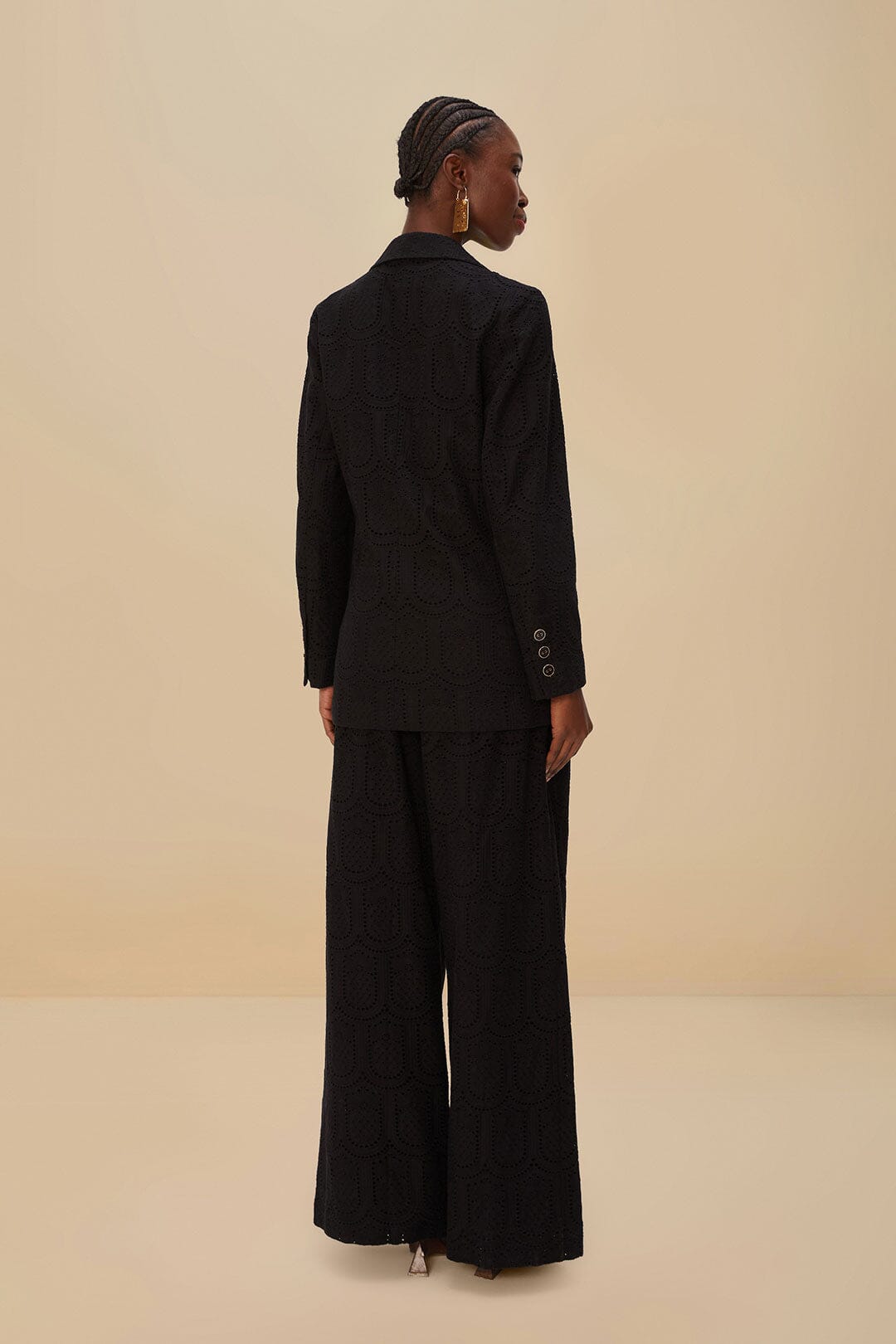 FARM Rio Black Eyelet Pants