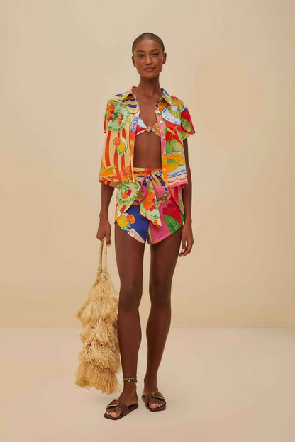 FARM Rio Multicolor Summer Picnic Shorts