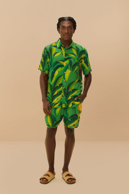 FARM Rio Green Banana Aquarela LENZING™ ECOVERO™ Viscose Shorts