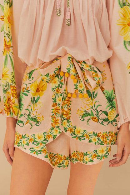 FARM Rio Pink Botanical Beauty LENZING™ ECOVERO™ Euroflax™ Shorts