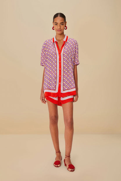 FARM Rio Multicolor Graphic Pineapple Scarf Shorts