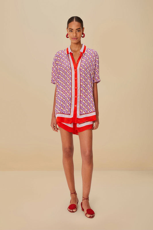 FARM Rio Multicolor Graphic Pineapple Scarf Shorts