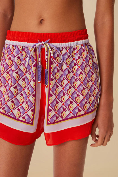 FARM Rio Multicolor Graphic Pineapple Scarf Shorts
