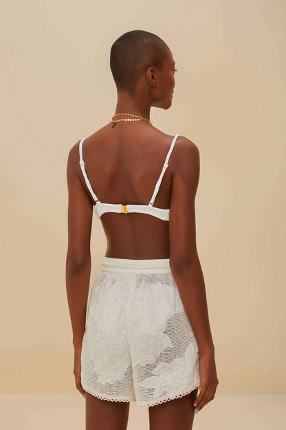 FARM Rio White Flower Shorts