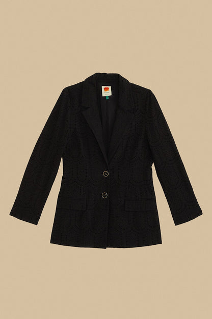 FARM Rio Black Eyelet Blazer
