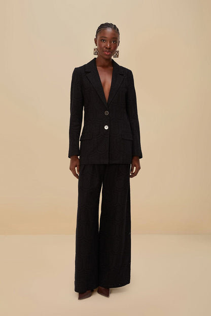 FARM Rio Black Eyelet Blazer