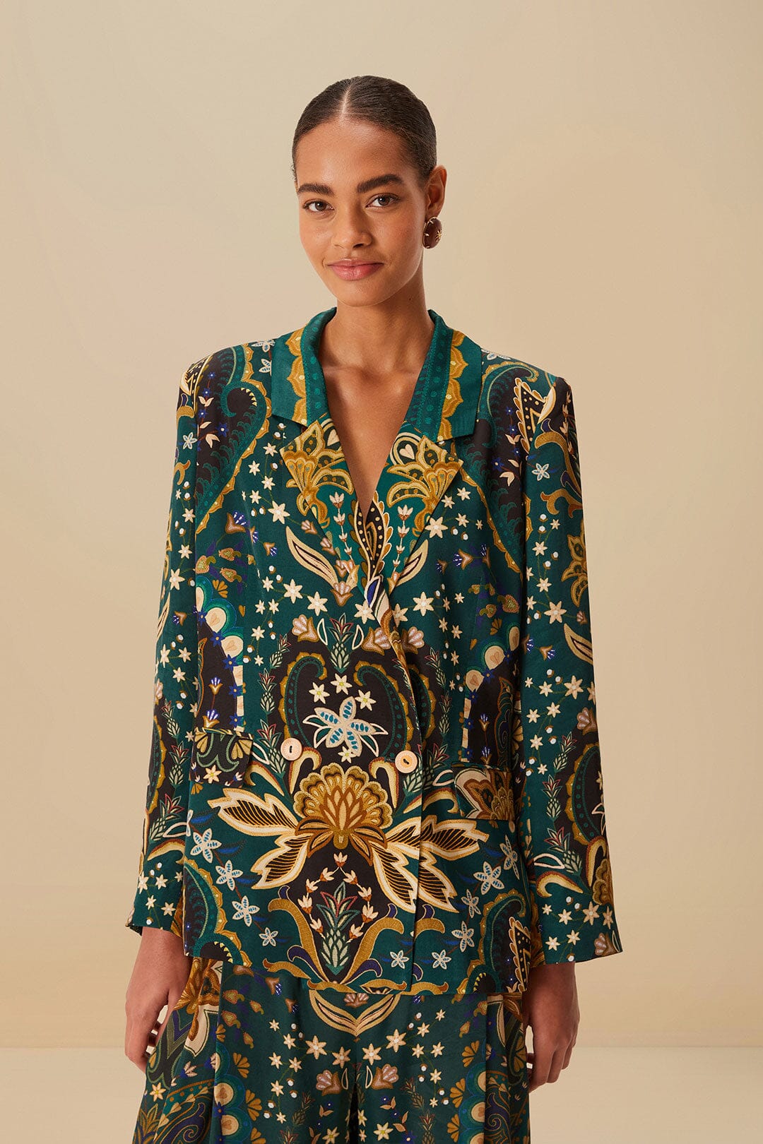 FARM Rio Black Jaipur LENZING™ ECOVERO™ Viscose Blazer