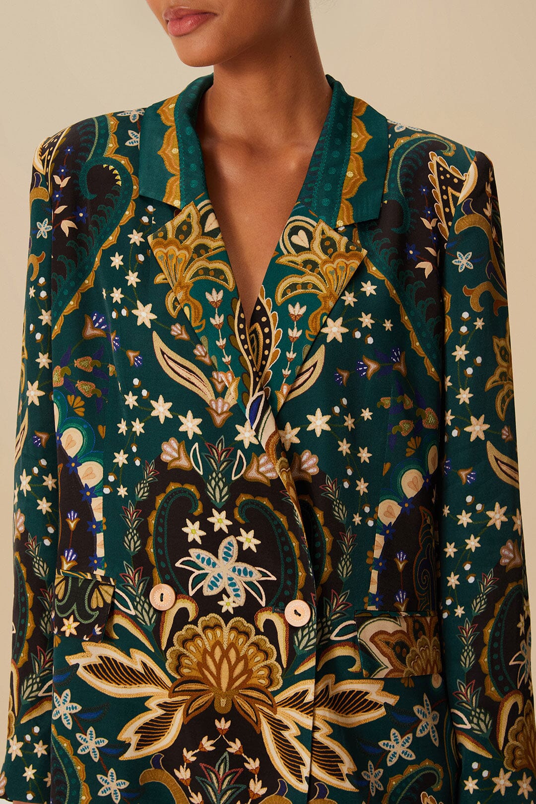 FARM Rio Black Jaipur LENZING™ ECOVERO™ Viscose Blazer