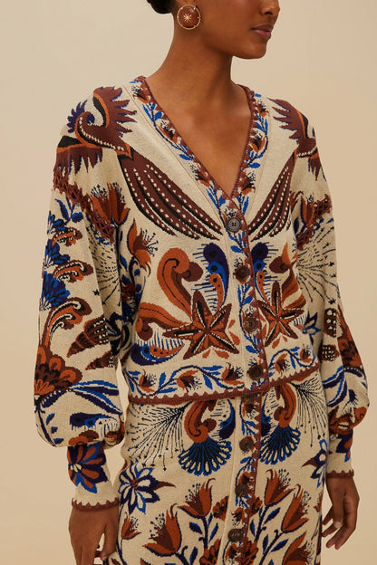 FARM Rio Sand Nature Land Knit Cardigan