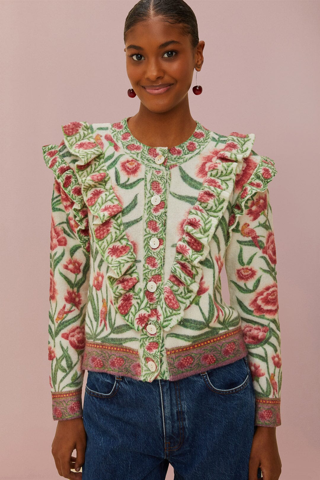 FARM Rio Cream Ainika Delicate Knit Cardigan