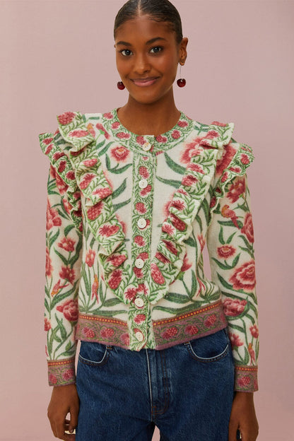 FARM Rio Cream Ainika Delicate Knit Cardigan