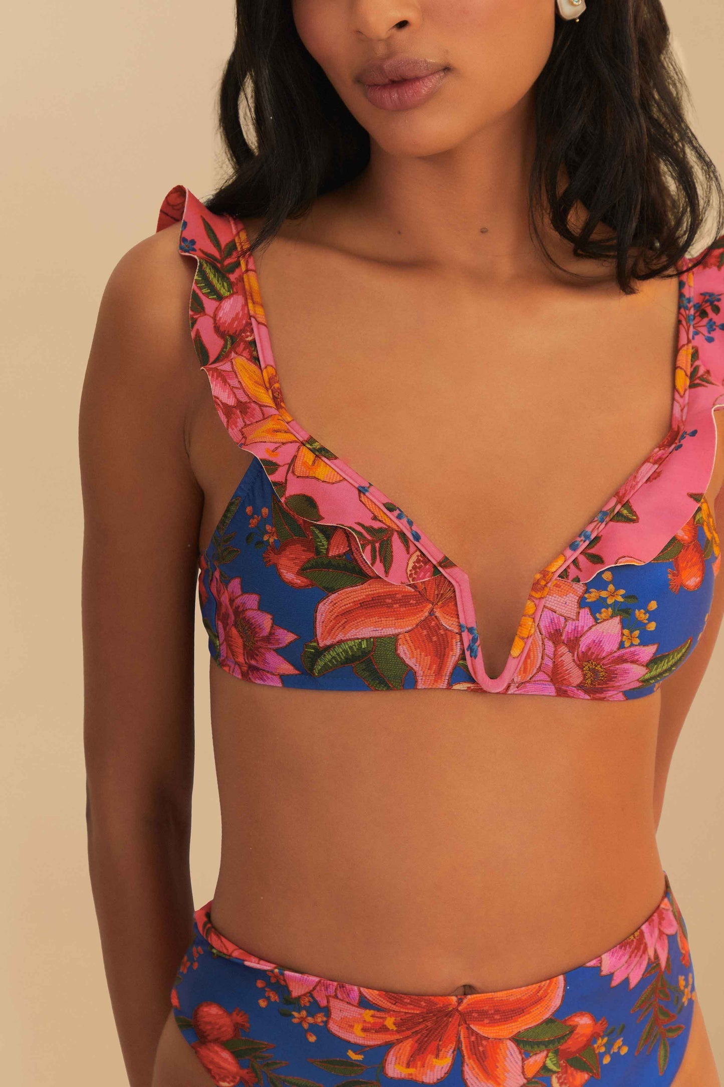 FARM Rio Multicolor Summer Fruit Underwire Bikini Top