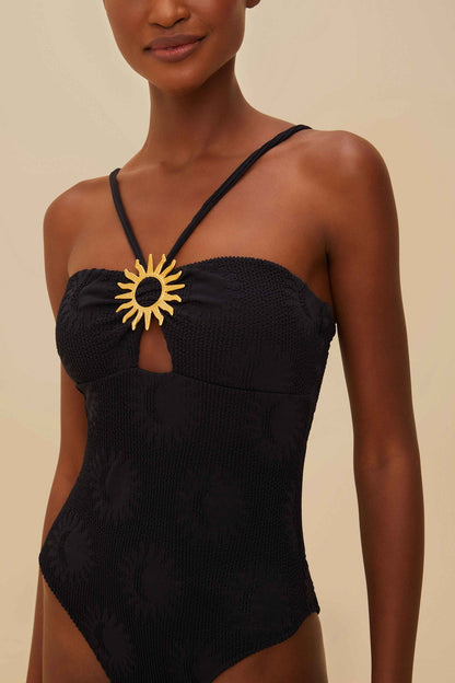 FARM Rio Black Sunny Moon One-Piece Swimsuit