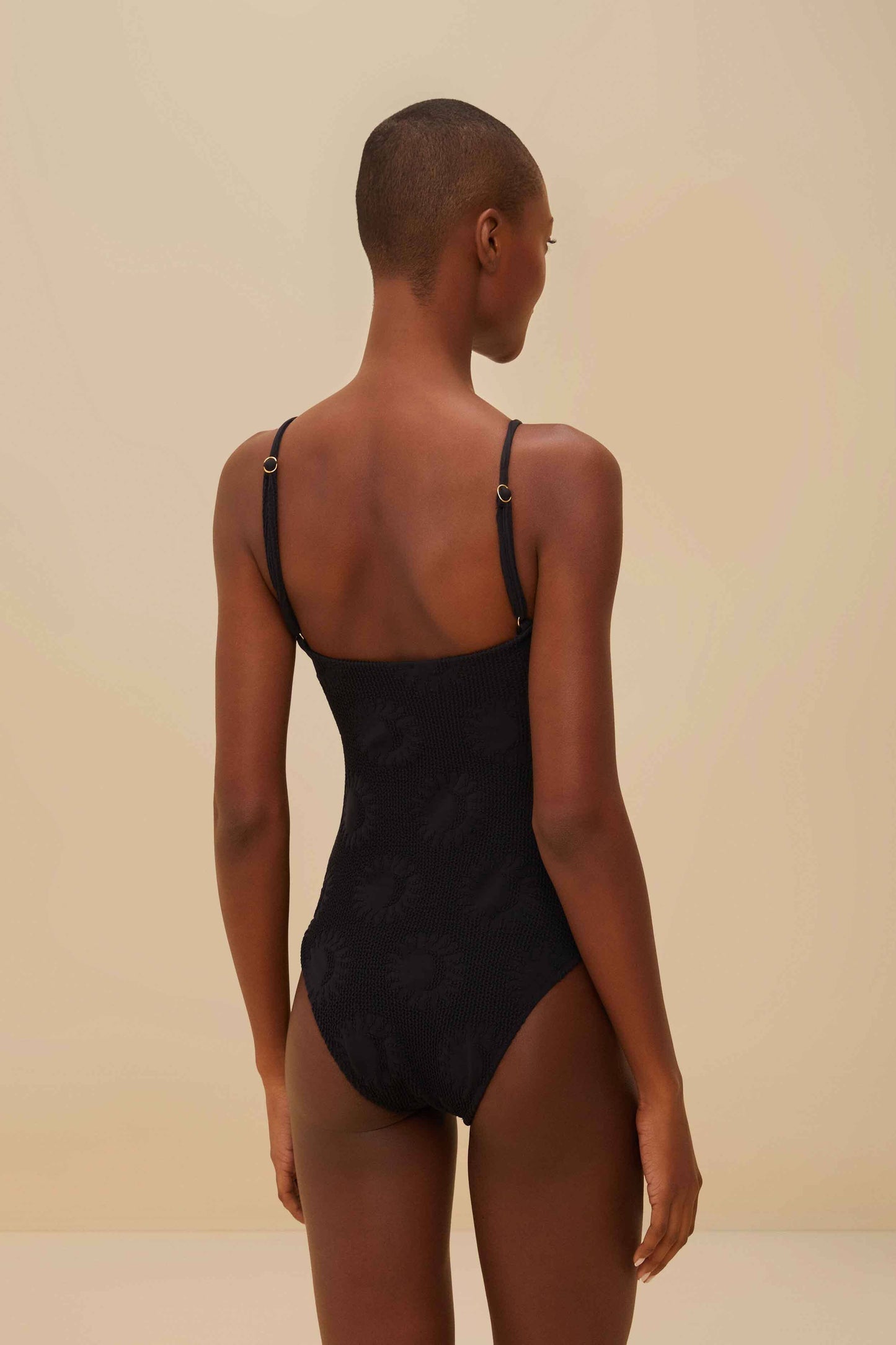 FARM Rio Black Sunny Moon One-Piece Swimsuit